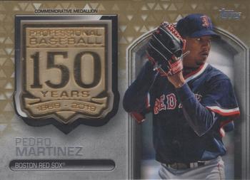 2019 Topps - 150th Anniversary Commemorative Medallions Gold (Series Two) #AMM-PM Pedro Martinez Front