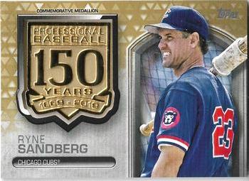 2019 Topps - 150th Anniversary Commemorative Medallions Gold (Series Two) #AMM-RS Ryne Sandberg Front