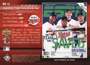 2005 Upper Deck ESPN - ESPN The Magazine Covers #MC-11 Torii Hunter / Jacque Jones / A.J. Pierzynski / Doug Mientkiewicz Back