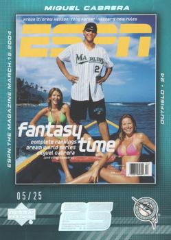 2005 Upper Deck ESPN - ESPN The Magazine Covers 25th Anniversary #MC-16 Miguel Cabrera Front