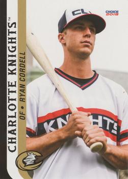 2018 Choice Charlotte Knights #4 Ryan Cordell Front
