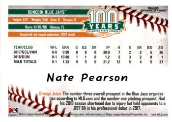 2019 Grandstand Florida State League Top Prospects #NNO Nate Pearson Back