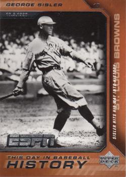 2005 Upper Deck ESPN - This Day in Baseball History #BH-19 George Sisler Front