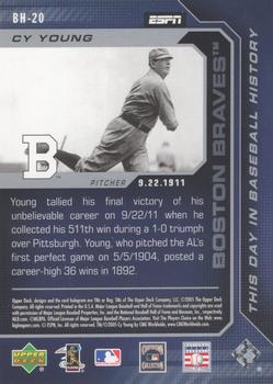 2005 Upper Deck ESPN - This Day in Baseball History #BH-20 Cy Young Back