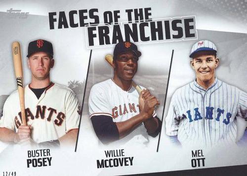 2019 Topps Faces of the Franchise 5x7 #FOF-25 Buster Posey / Willie McCovey / Mel Ott Front