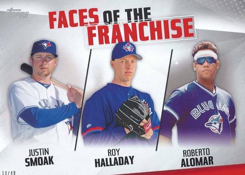 2019 Topps Faces of the Franchise 5x7 #FOF-28 Justin Smoak / Roy Halladay / Roberto Alomar Front