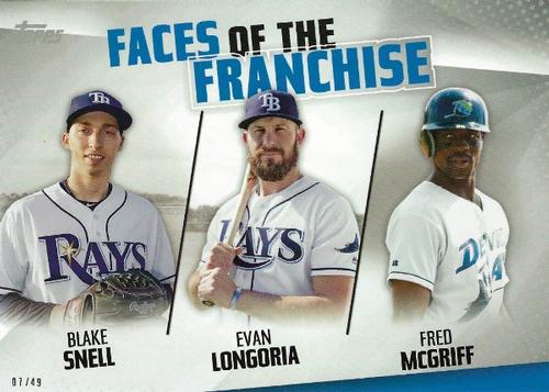 2019 Topps Faces of the Franchise 5x7 #FOF-30 Blake Snell / Evan Longoria / Fred McGriff Front