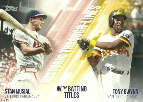 2019 Topps Historic Through Lines 5x7 #HTL-18 Tony Gwynn / Stan Musial Front