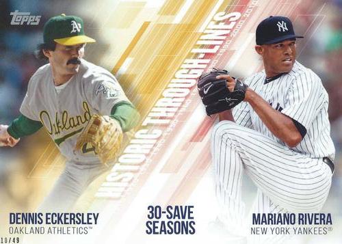 2019 Topps Historic Through Lines 5x7 #HTL-31 Mariano Rivera / Dennis Eckersley Front