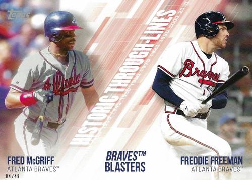 2019 Topps Historic Through Lines 5x7 #HTL-46 Freddie Freeman / Fred McGriff Front