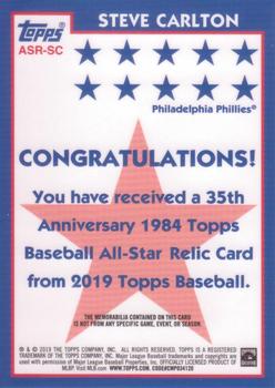 2019 Topps - 1984 Topps Baseball 35th Anniversary All-Stars Relics #ASR-SC Steve Carlton Back