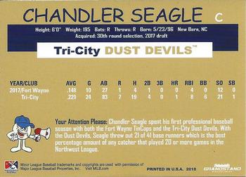 2018 Grandstand Tri-City Dust Devils #NNO Chandler Seagle Back