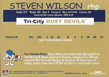 2018 Grandstand Tri-City Dust Devils #NNO Steven Wilson Back