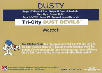 2018 Grandstand Tri-City Dust Devils #NNO Dusty Back