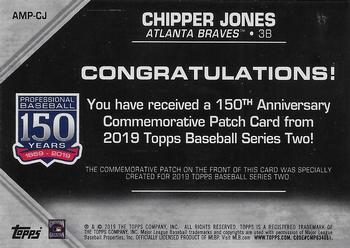 2019 Topps - 150th Anniversary Commemorative Patches (Series Two) #AMP-CJ Chipper Jones Back