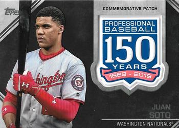 2019 Topps - 150th Anniversary Commemorative Patches (Series Two) #AMP-JS Juan Soto Front