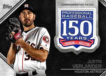 2019 Topps - 150th Anniversary Commemorative Patches (Series Two) #AMP-JV Justin Verlander Front