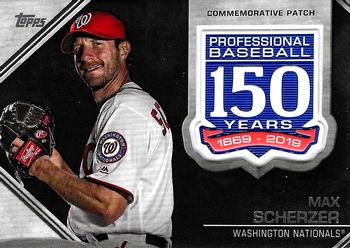 2019 Topps - 150th Anniversary Commemorative Patches (Series Two) #AMP-MS Max Scherzer Front