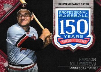 2019 Topps - 150th Anniversary Commemorative Patches Red (Series Two) #AMP-HK Harmon Killebrew Front