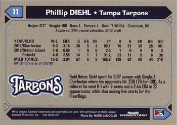 2018 Grandstand Tampa Tarpons #11 Phillip Diehl Back