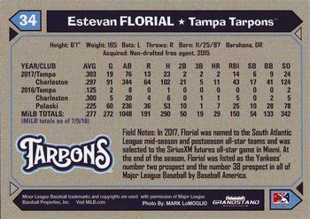 2018 Grandstand Tampa Tarpons #34 Estevan Florial Back