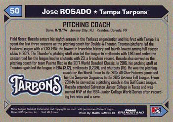 2018 Grandstand Tampa Tarpons #50 Jose Rosado Back