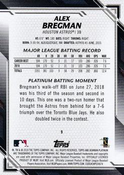 2019 Bowman Platinum #9 Alex Bregman Back