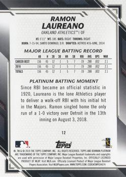 2019 Bowman Platinum #12 Ramon Laureano Back