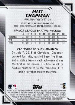 2019 Bowman Platinum #13 Matt Chapman Back