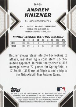 2019 Bowman Platinum - Top Prospects #TOP-59 Andrew Knizner Back