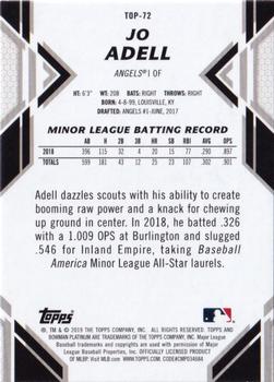 2019 Bowman Platinum - Top Prospects #TOP-72 Jo Adell Back
