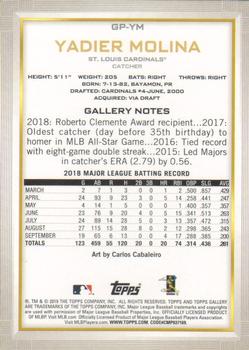 2019 Bowman Platinum - National Baseball Card Day Gallery Preview #GP-YM Yadier Molina Back