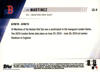 2019 Topps Now Boston Red Sox London Series #LS-4 JD Martinez Back