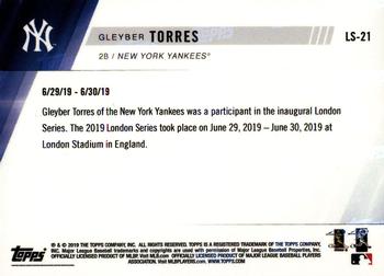 2019 Topps Now New York Yankees London Series #LS-21 Gleyber Torres Back
