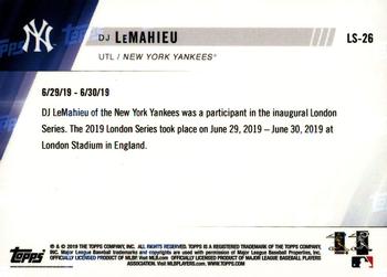 2019 Topps Now New York Yankees London Series #LS-26 DJ LeMahieu Back