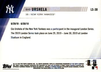 2019 Topps Now New York Yankees London Series #LS-30 Gio Urshela Back