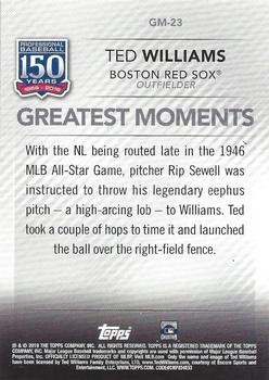 2019 Topps - 150 Years of Professional Baseball - Greatest Moments Green #GM-23 Ted Williams Back