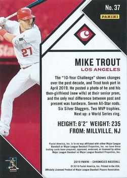 2019 Panini Chronicles #37 Mike Trout Back