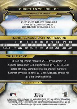 2019 Topps Triple Threads #13 Christian Yelich Back