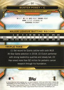 2019 Topps Triple Threads #64 Buster Posey Back