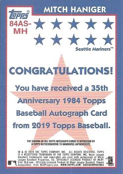 2019 Topps - 1984 Topps Baseball 35th Anniversary All-Stars Autographs #84AS-MH Mitch Haniger Back