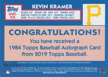 2019 Topps - 1984 Topps Baseball 35th Anniversary Rookies Autographs 150th Anniversary #84R-KK Kevin Kramer Back