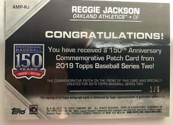 2019 Topps - 150th Anniversary Commemorative Patches Autographs (Series Two) #AMP-RJ Reggie Jackson Back
