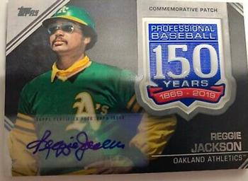 2019 Topps - 150th Anniversary Commemorative Patches Autographs (Series Two) #AMP-RJ Reggie Jackson Front