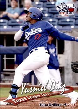 2018 Grandstand Texas League Top Prospects #NNO Yusniel Diaz Front