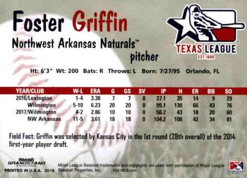 2018 Grandstand Texas League Top Prospects #NNO Foster Griffin Back