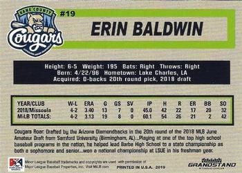 2019 Grandstand Kane County Cougars #NNO Erin Baldwin Back