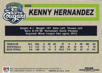 2019 Grandstand Kane County Cougars #NNO Kenny Hernandez Back