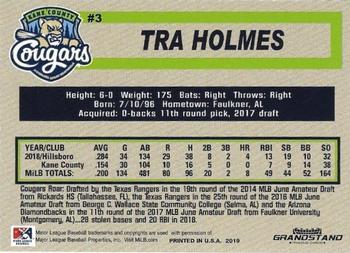 2019 Grandstand Kane County Cougars #NNO Tra Holmes Back