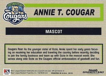 2019 Grandstand Kane County Cougars #NNO Annie T. Cougar Back